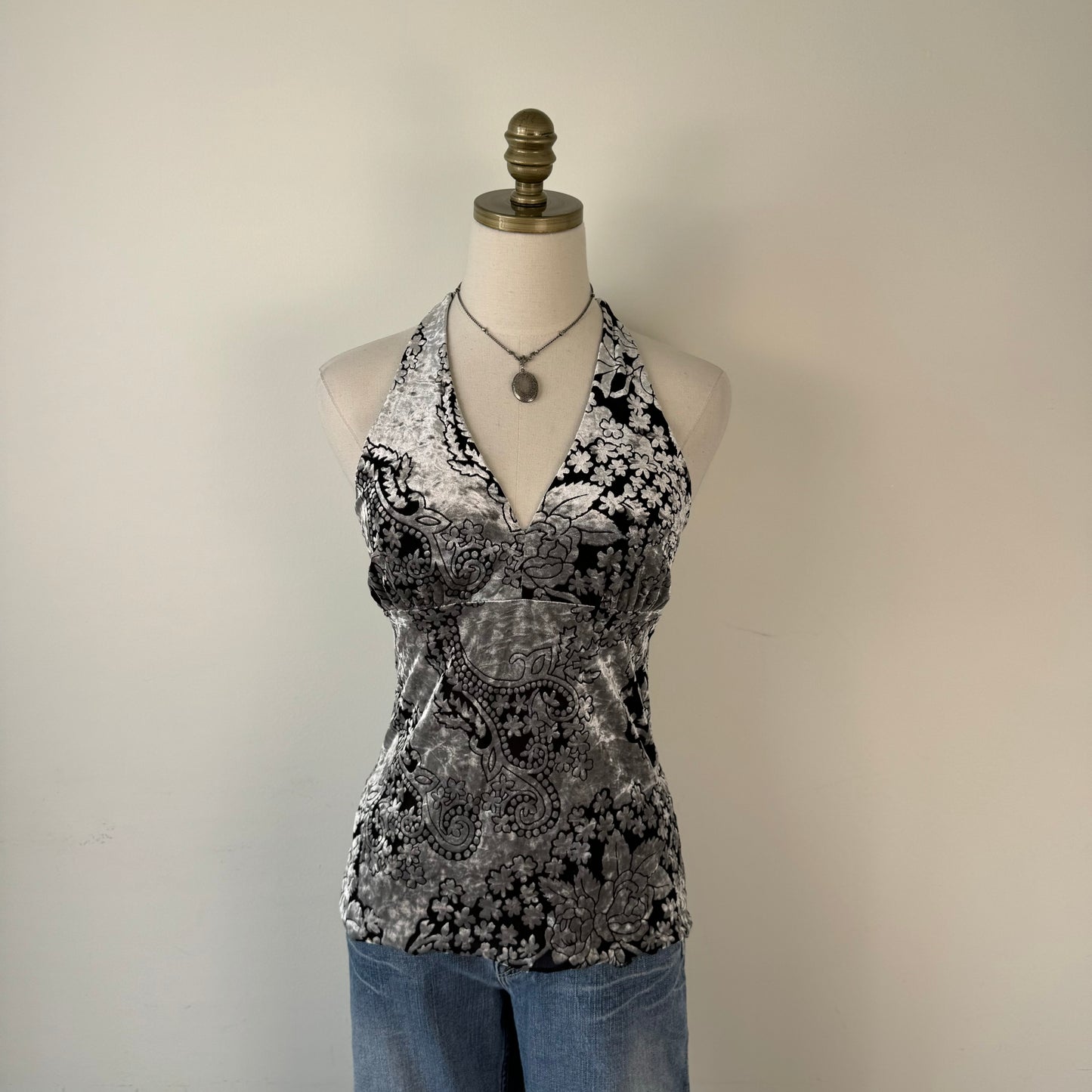 Y2K Velvet Halter Top