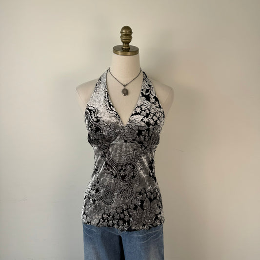 Y2K Velvet Halter Top