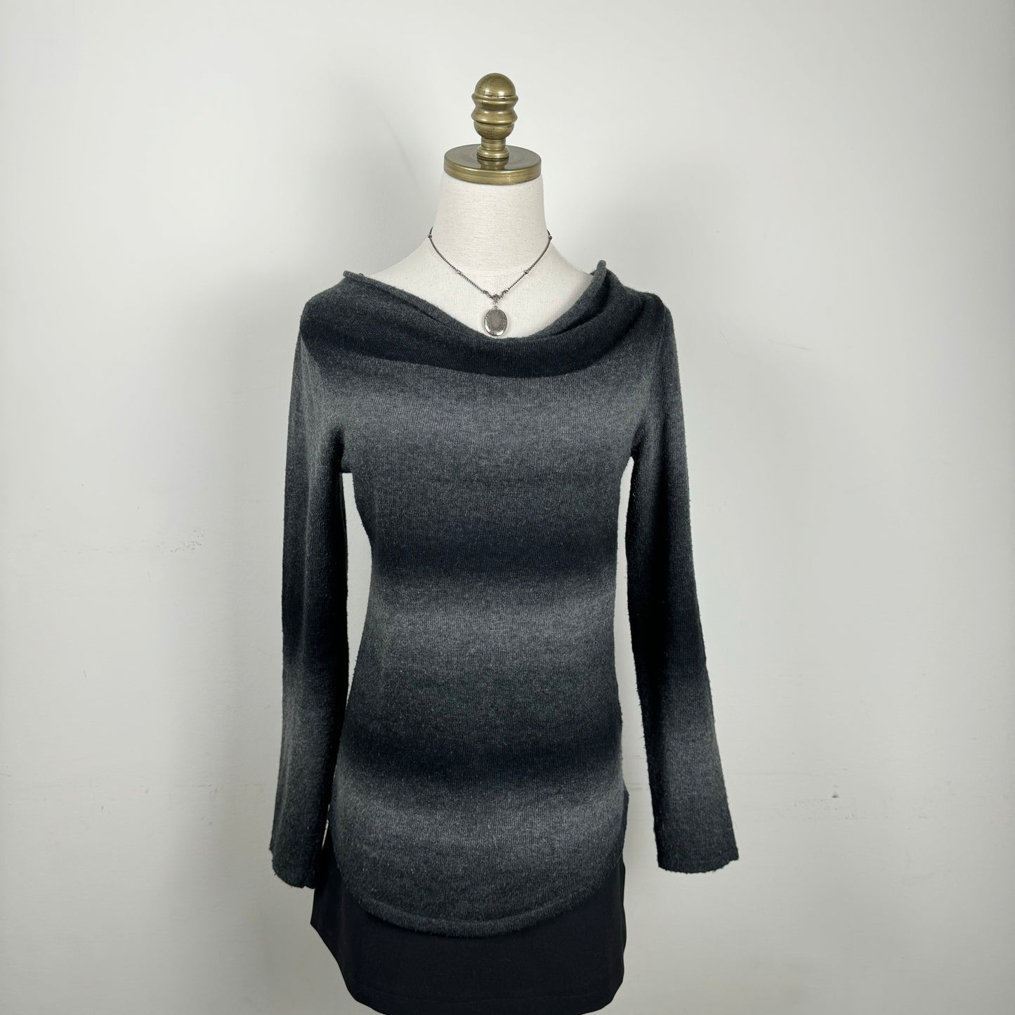 Off Shoulder Ombre Gradient Knit Sweater