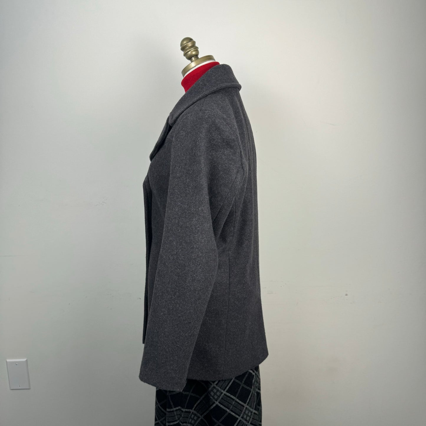 Grey Wool Blend Coat