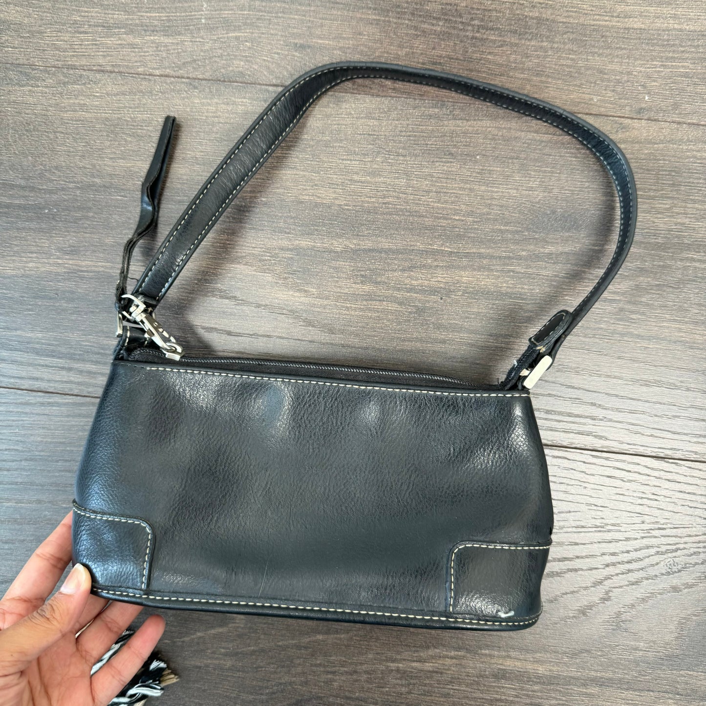 Vintage Black Leather Mini Shoulder Bag