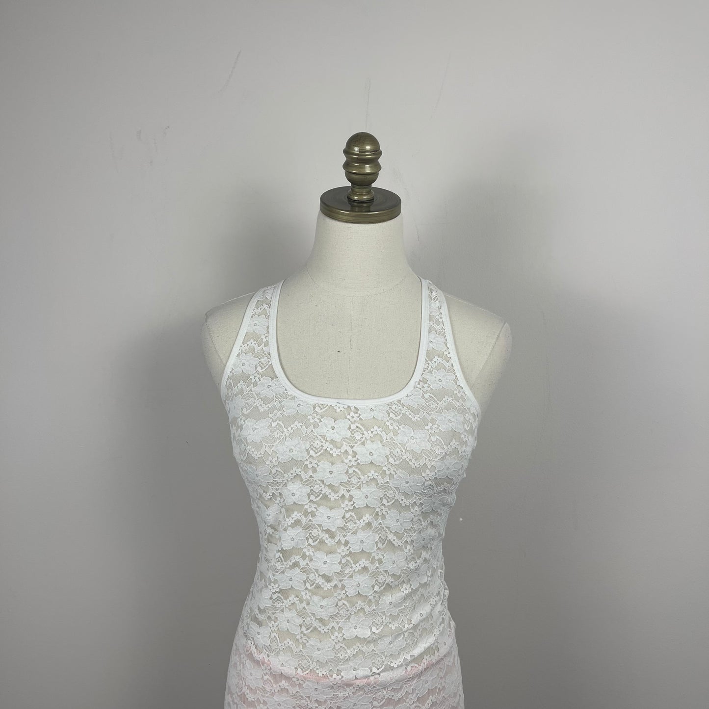 Vintage White Lace Mini Dress