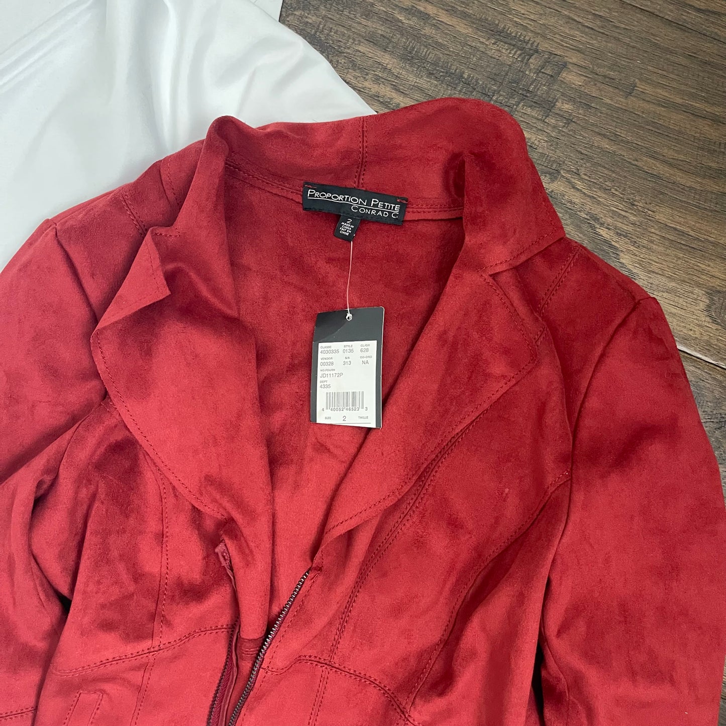 Red Suede Blazer Jacket