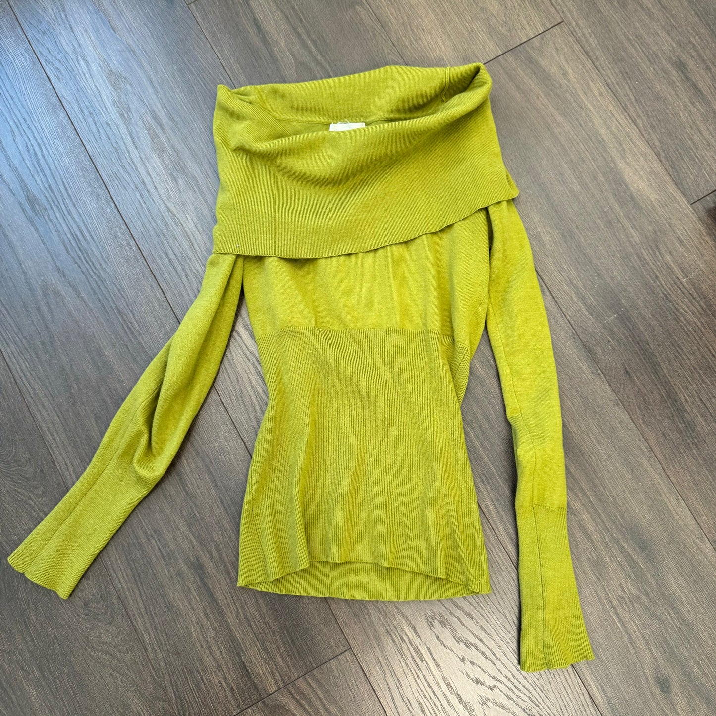 Charlotte Russe Green Off Shoulder Sweater