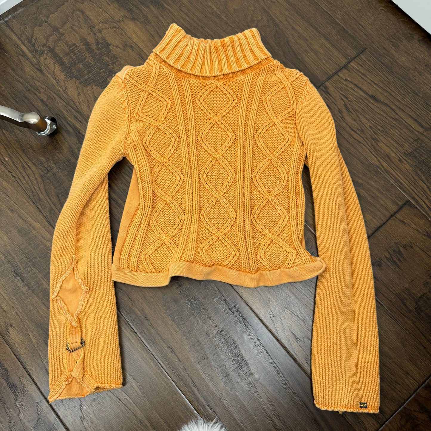 Vintage Faded Cable Knit Turtleneck Sweater