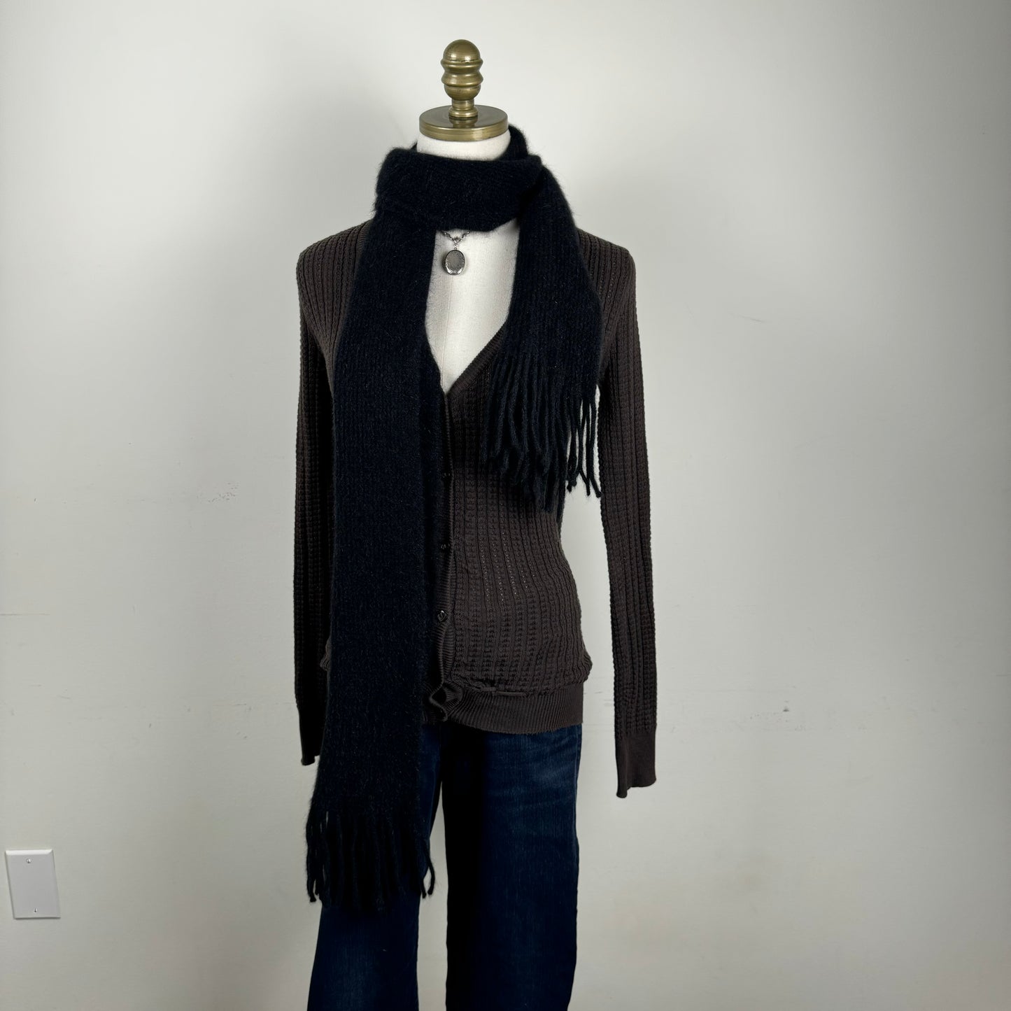 Black Knit Scarf