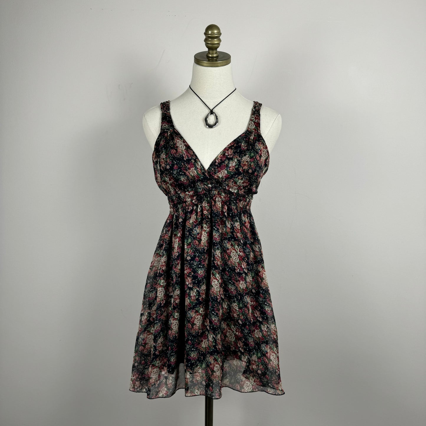 Floral Print Babydoll Mini Dress
