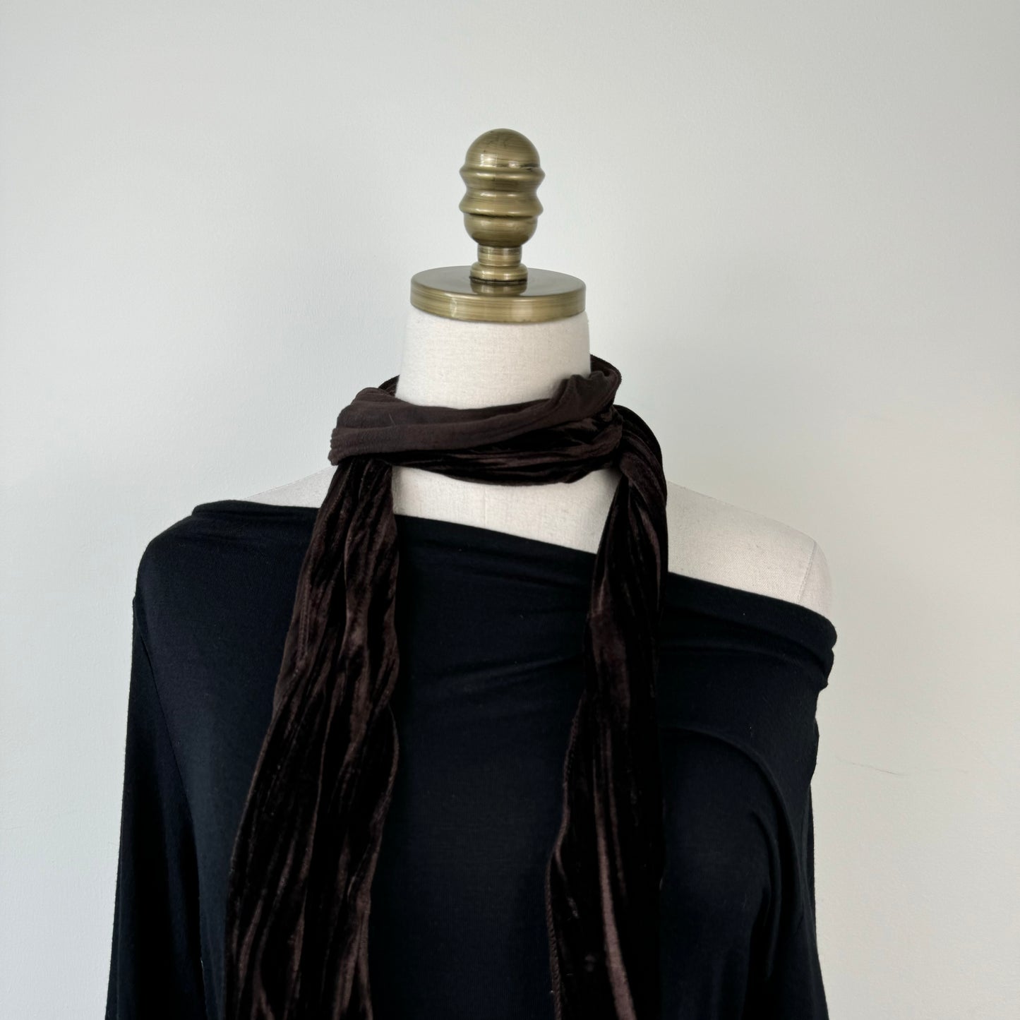Brown Skinny Scarf