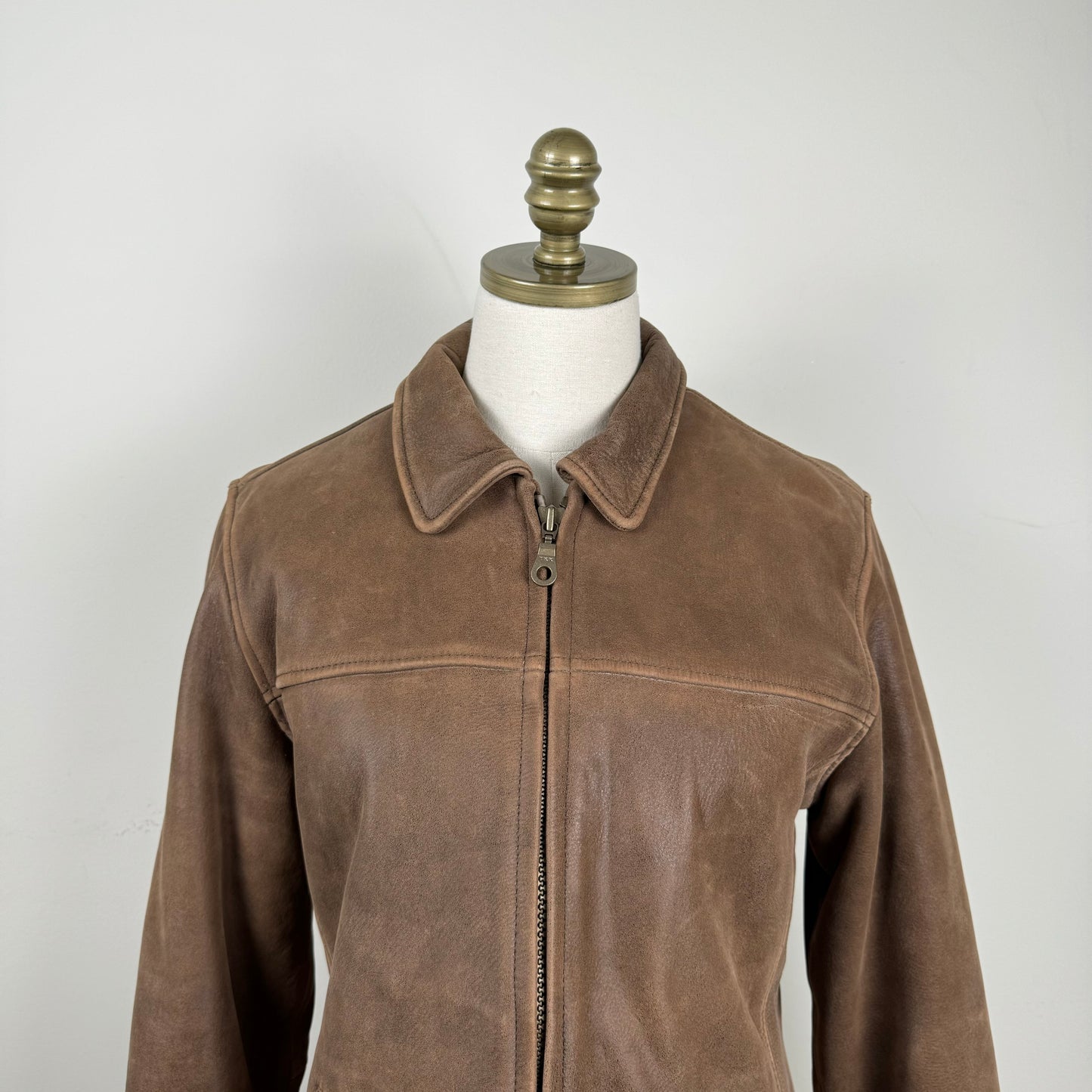 Vintage Genuine Suede Leather Zip Jacket