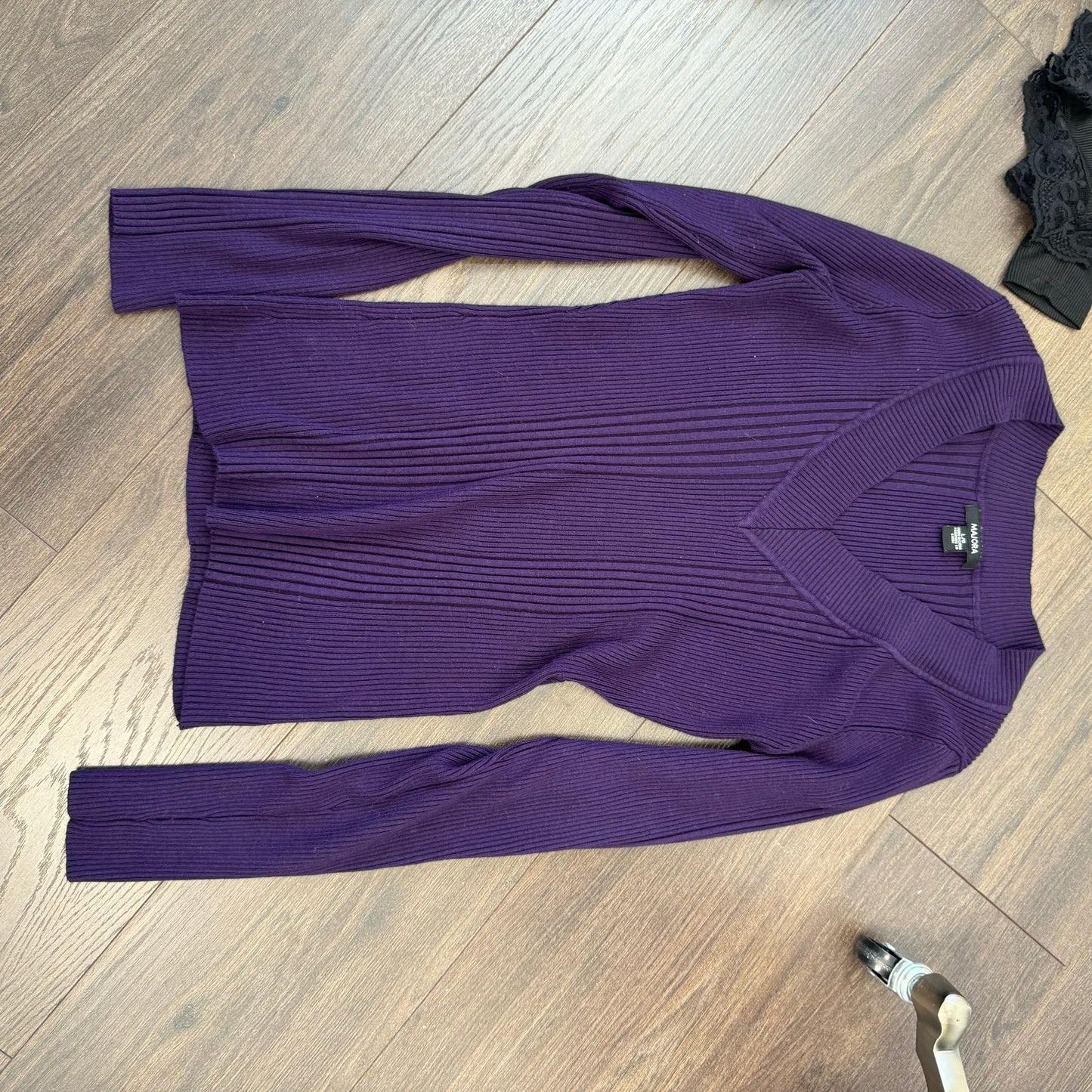 Deep Purple Ribbed Fitted Sweater