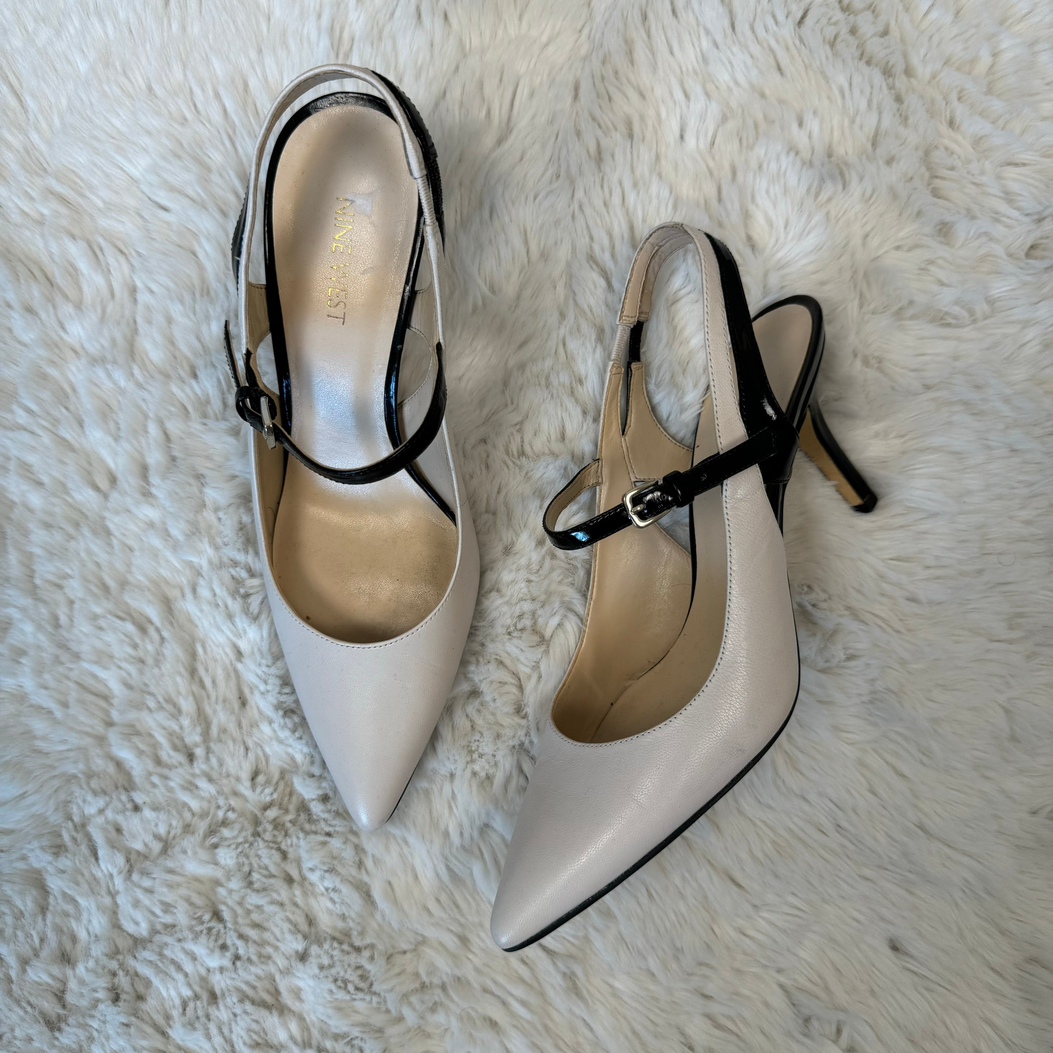 Nine West Kitten Slingback Heels US 7 Transcend Vintage