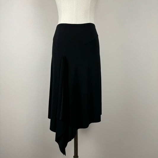 Vintage Black Pixie Asymmetric Midi Skirt