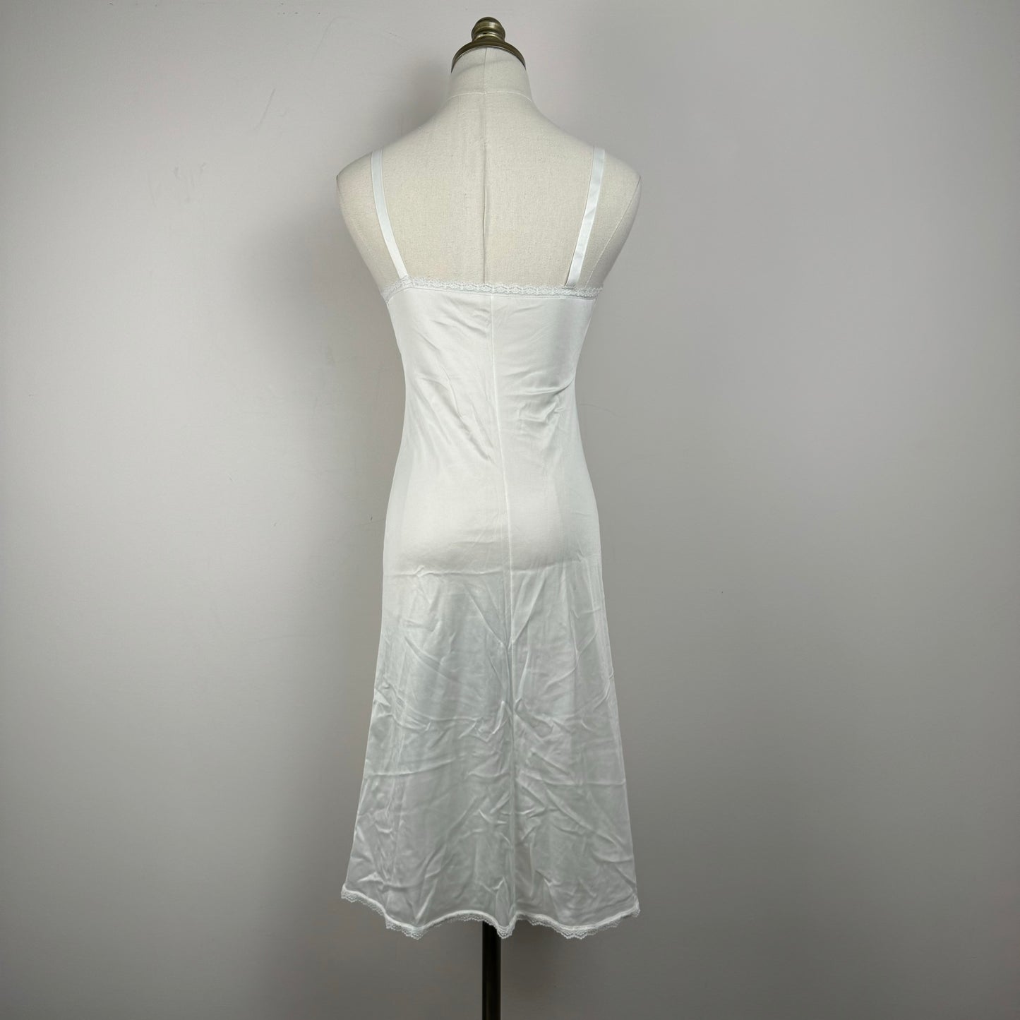 Vintage Lace Trim Cream Slip Dress