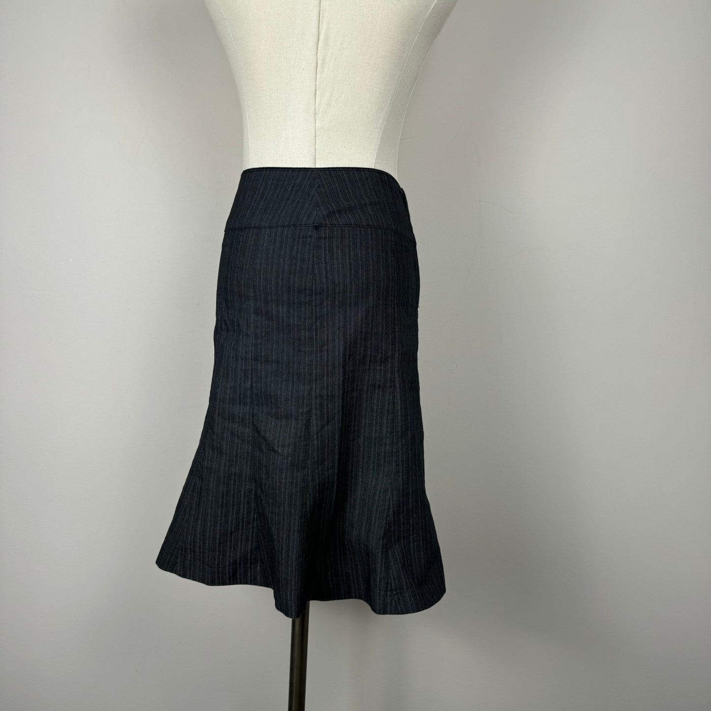 Vintage Pinstripe Midi Skirt