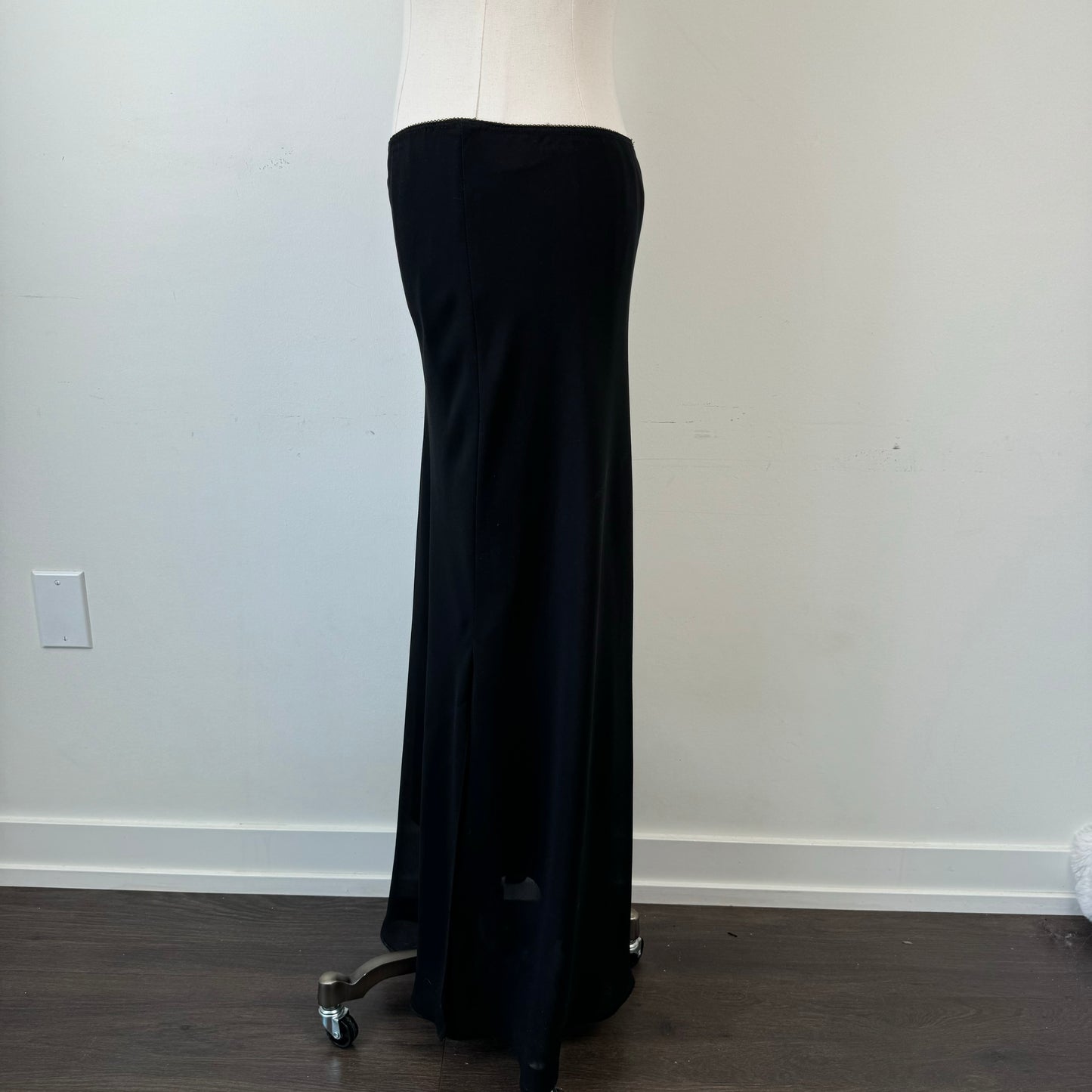 Vintage Mesh Overlay Maxi Skirt
