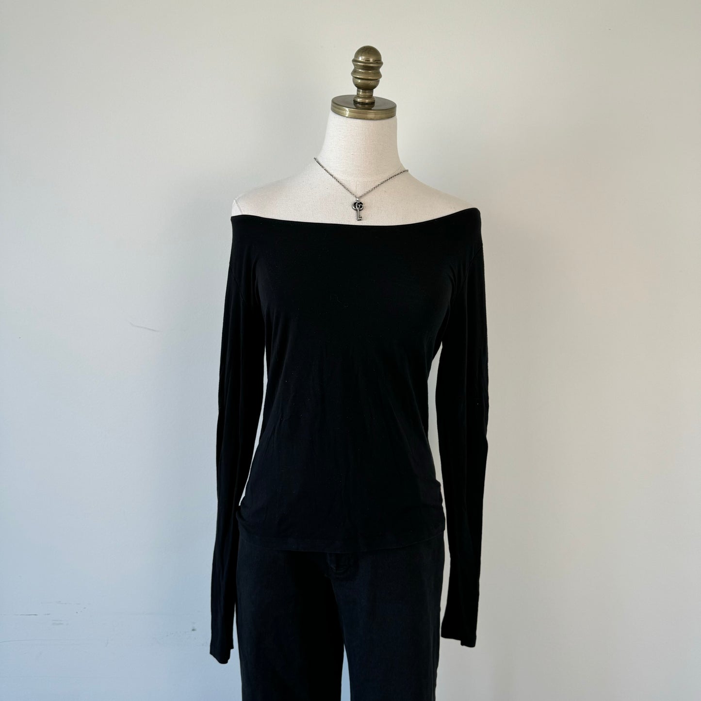 Sarah Pacini Black Off Shoulder Top