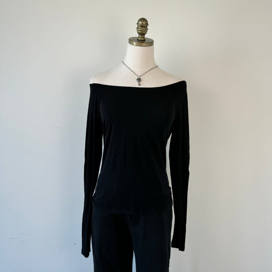 Sarah Pacini Black Off Shoulder Top