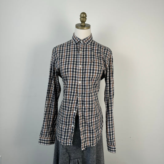 Brown Plaid Button Up Shirt