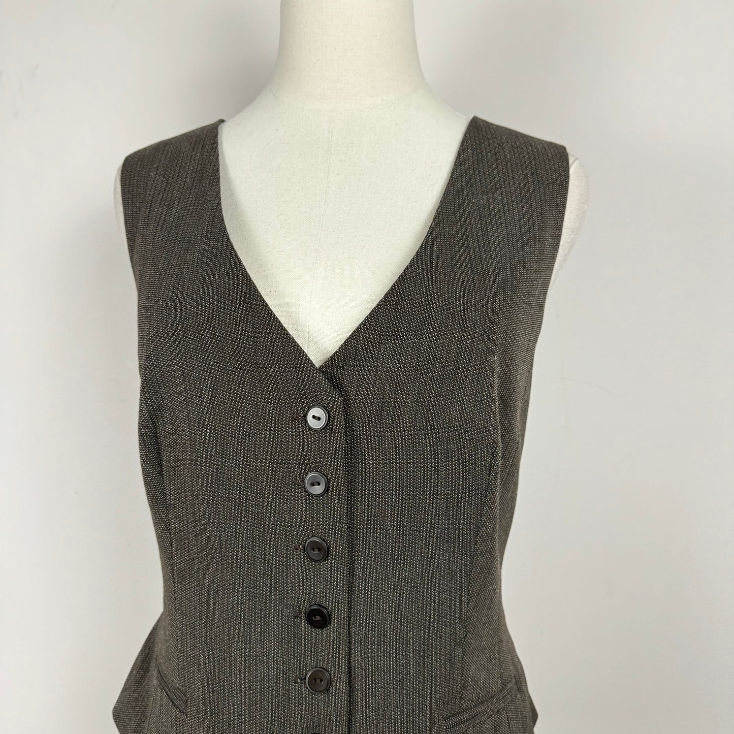 Vintage Brown Button Up Vest