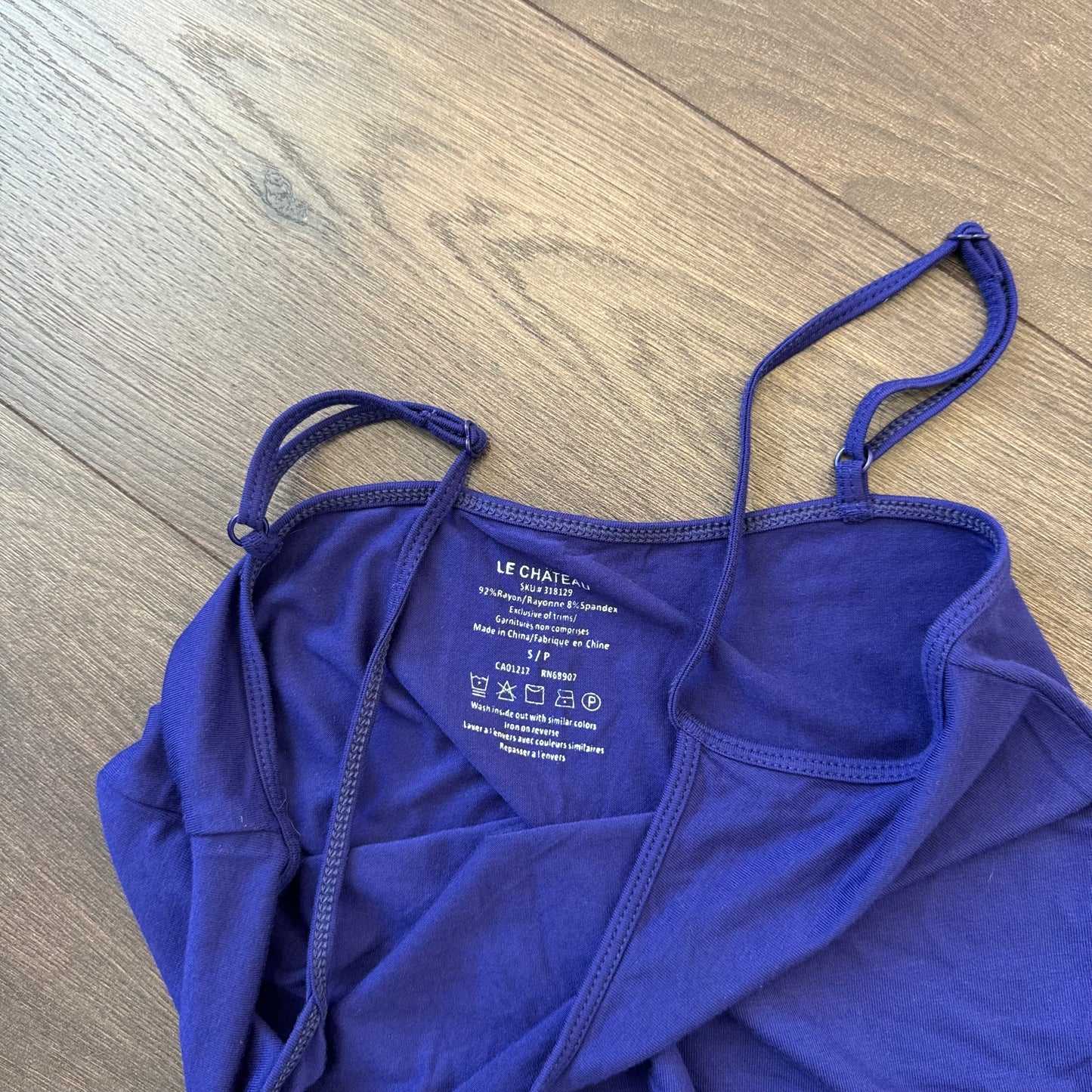 Le Chateau Dark Purple Fitted Slinky Tank Top