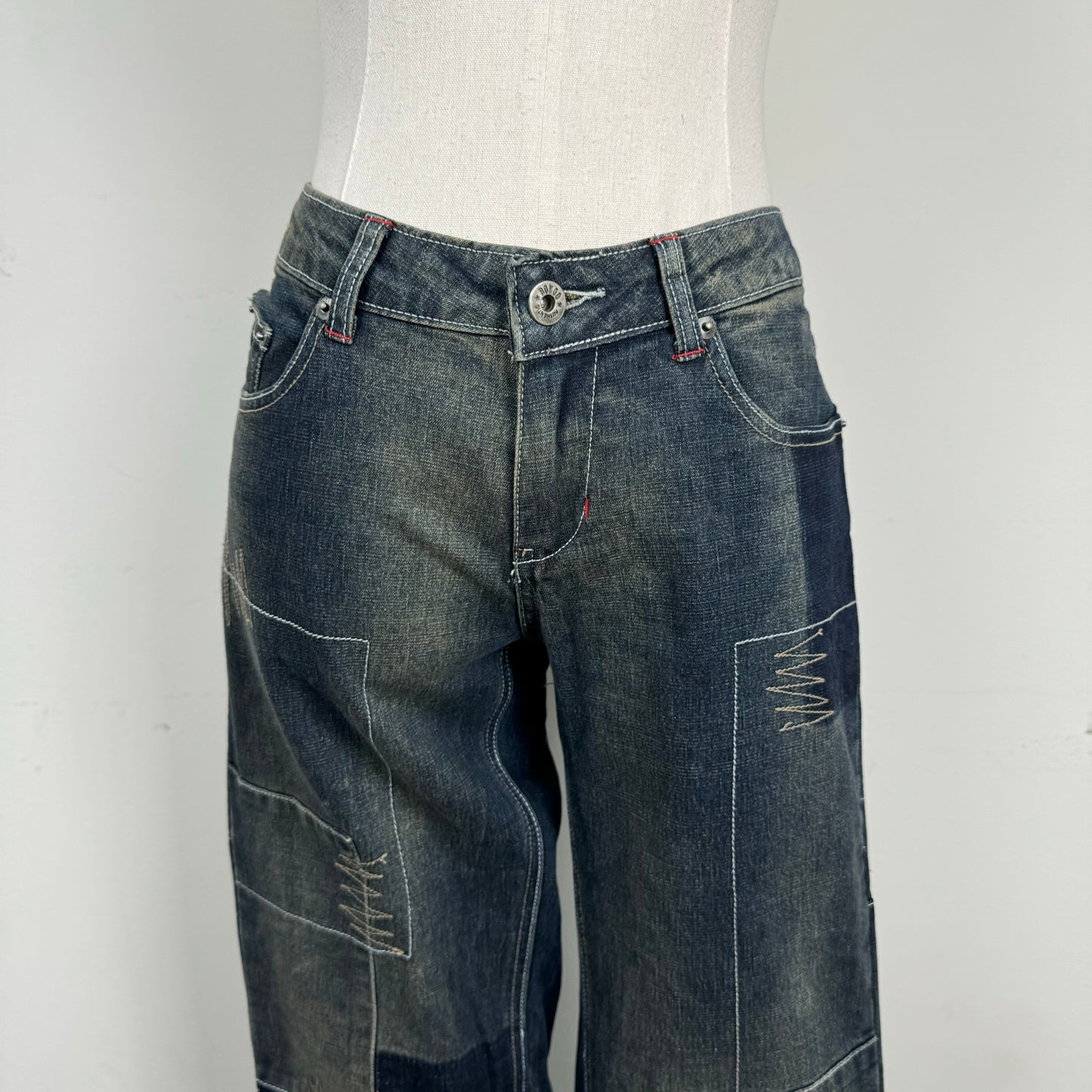 Bongo Low Rise Patchwork Jeans