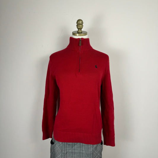 Red Polo Ralph Lauren Quarter Zip Sweater