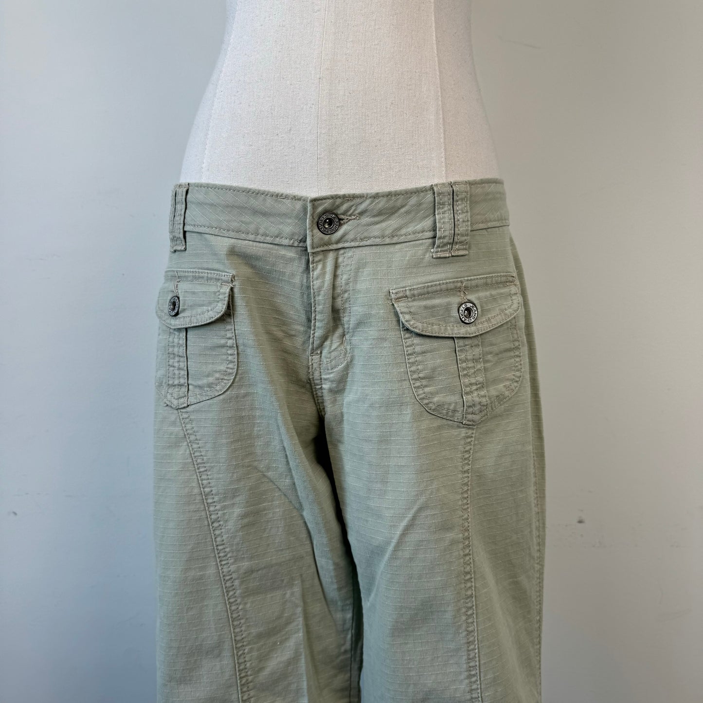 Low Rise Y2K Flared Cargo Trousers