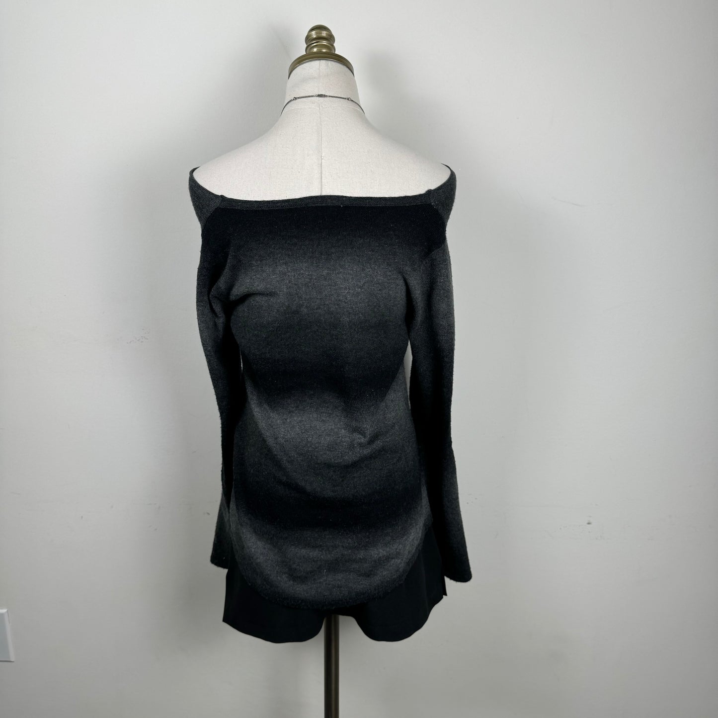 Off Shoulder Ombre Gradient Knit Sweater
