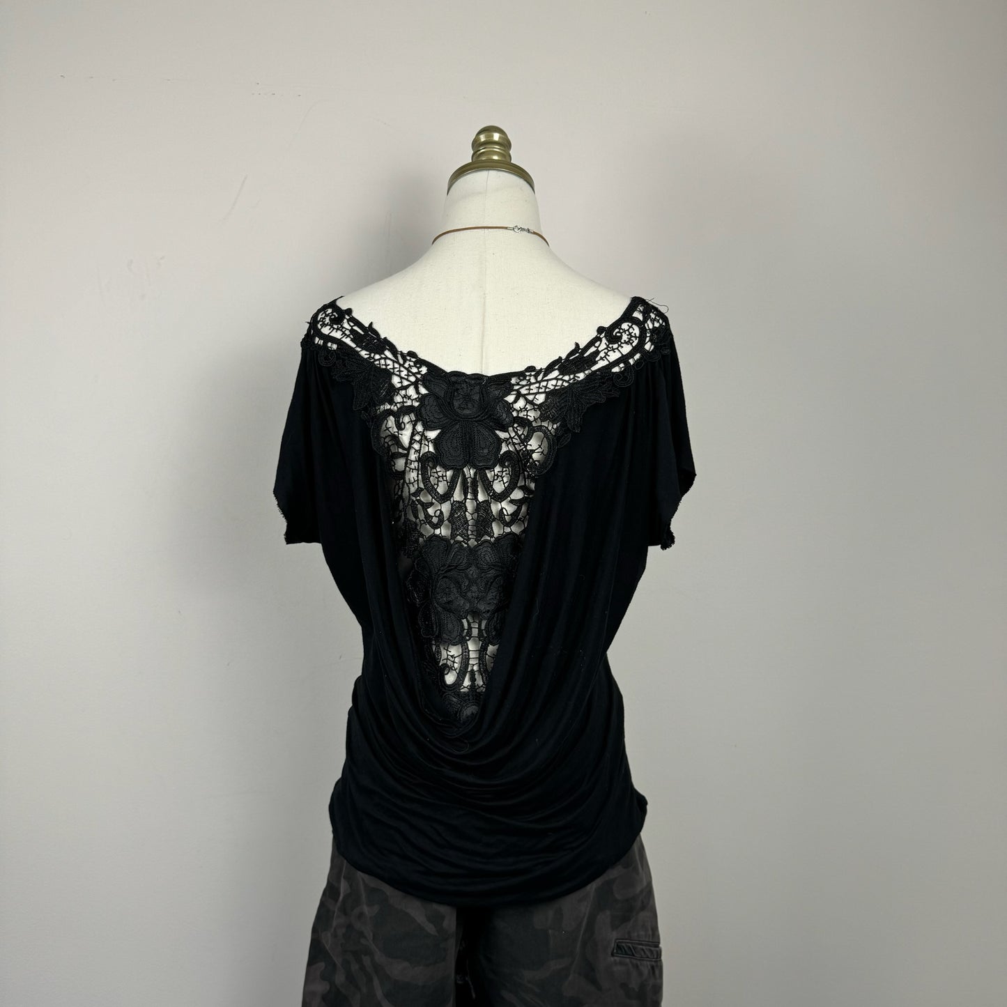 Off the Shoulder Top with Open Crochet Back