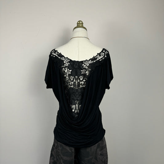 Off the Shoulder Top with Open Crochet Back