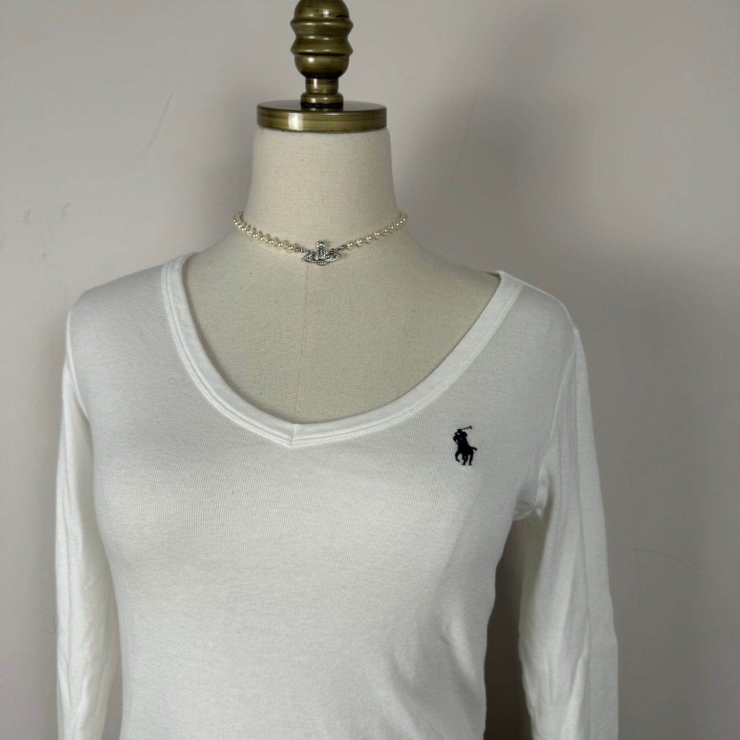 White Polo Ralph Lauren Knit Top