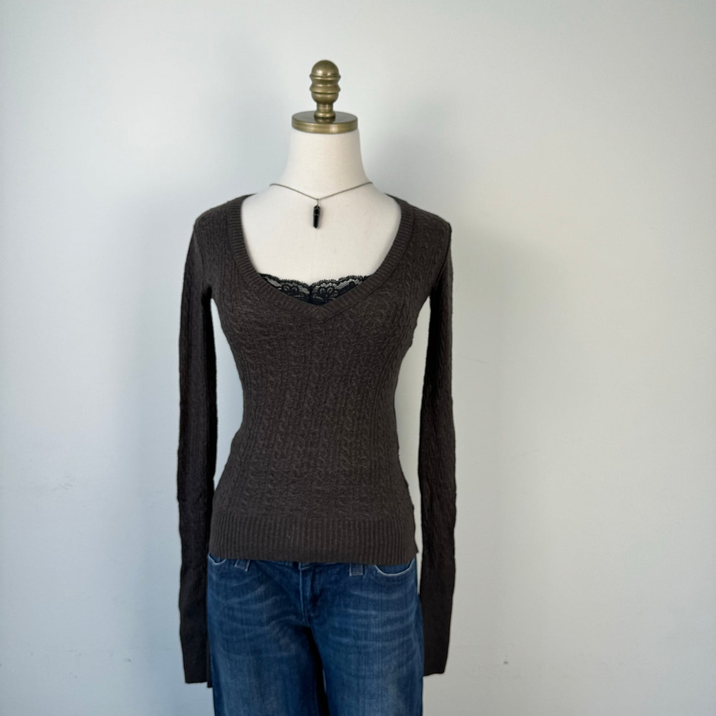 Fitted Rory Cable Knit Sweater