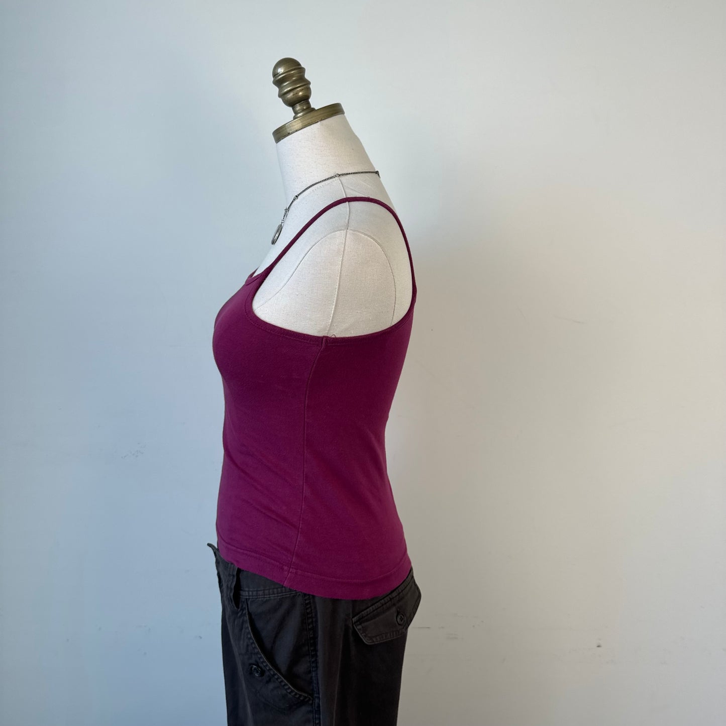 90s Nevada Burgundy Pink Cotton Spandex Tank Top