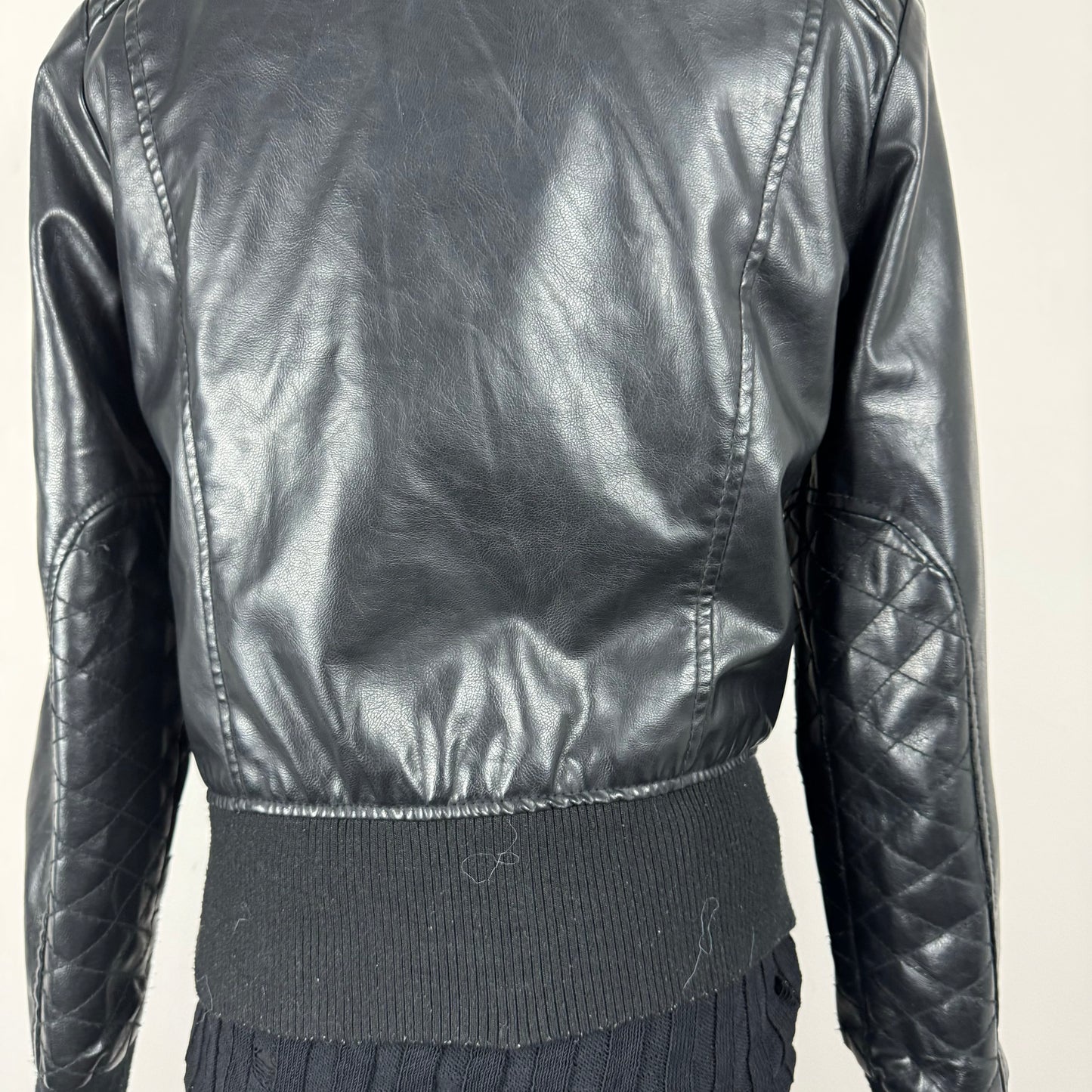 Vintage Black Leather Moto Jacket