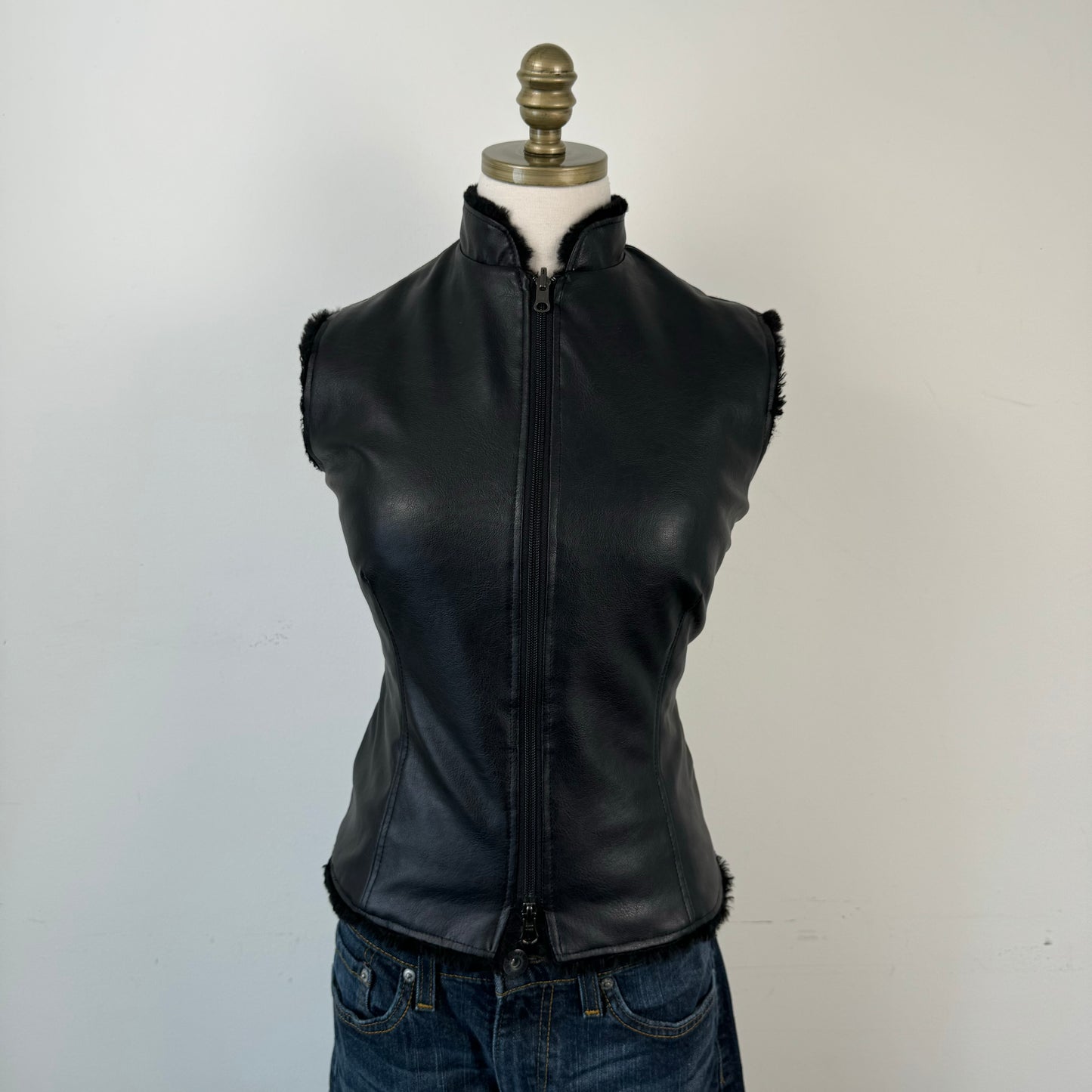Leather Double Zip Vest