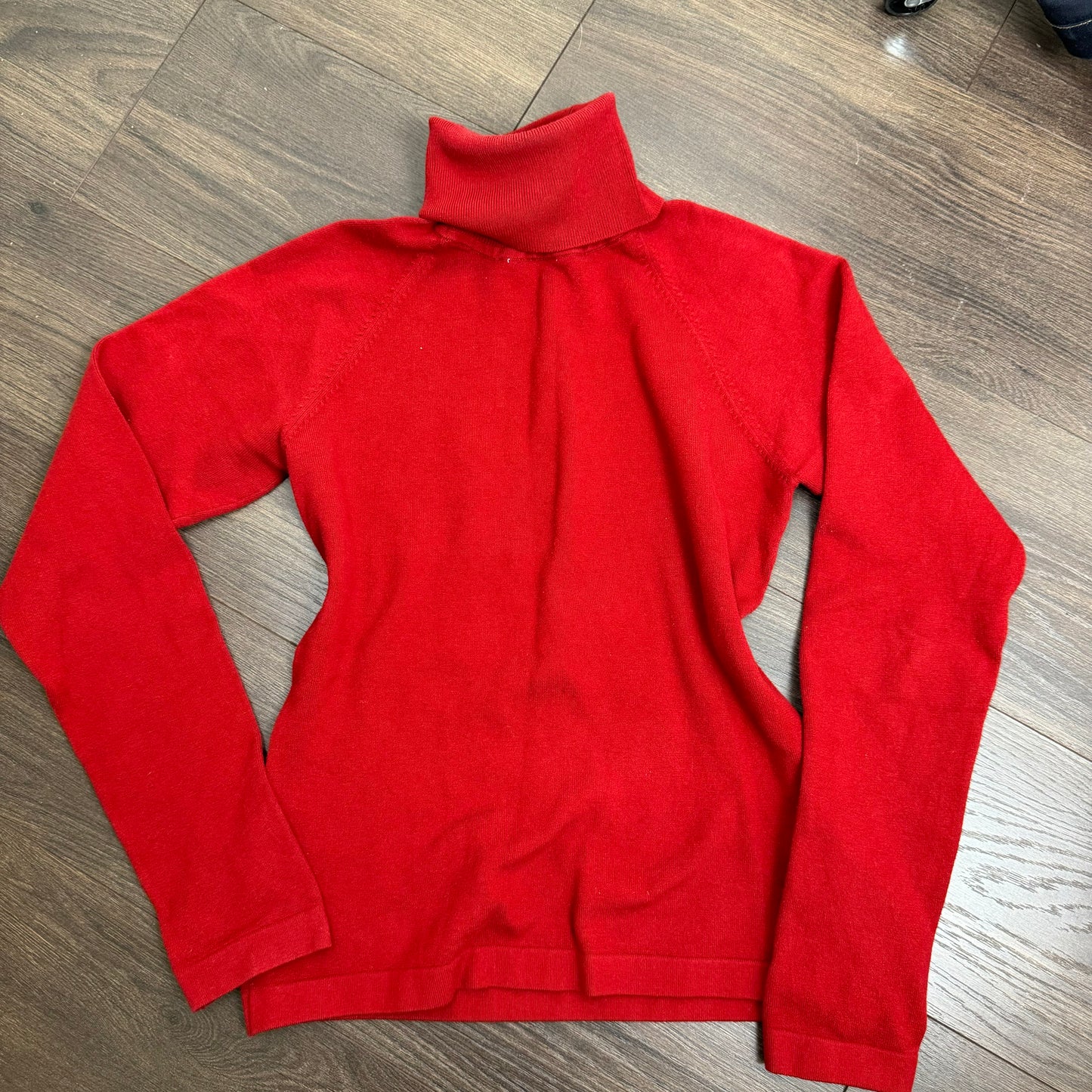 Dark Red Fitted Turtleneck Sweater