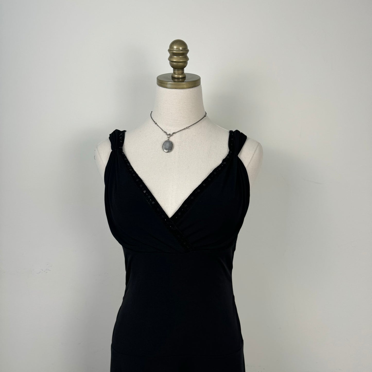 Vintage Black Babydoll Midi Dress