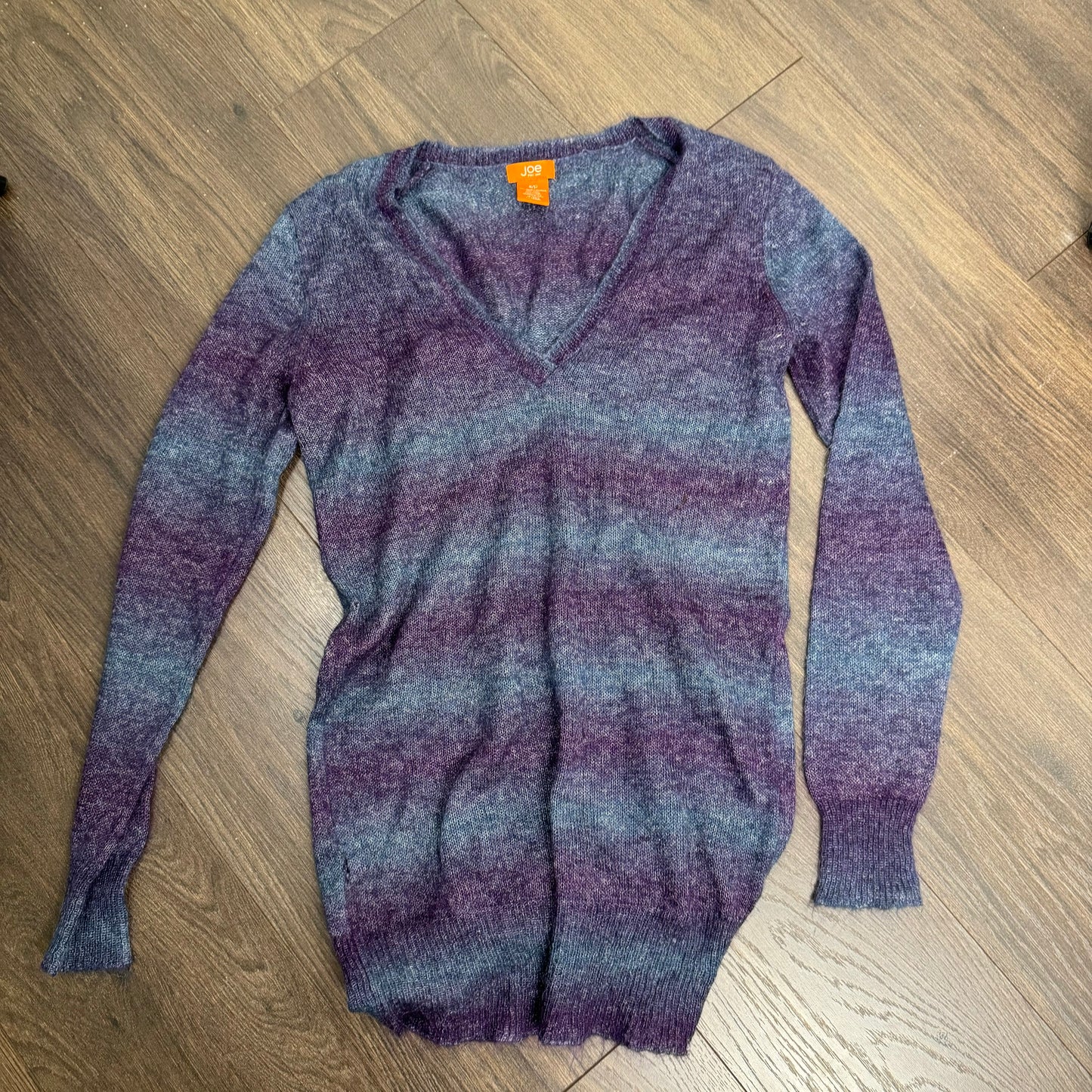 Purple Gradient Knit Mohair Blend Sweater