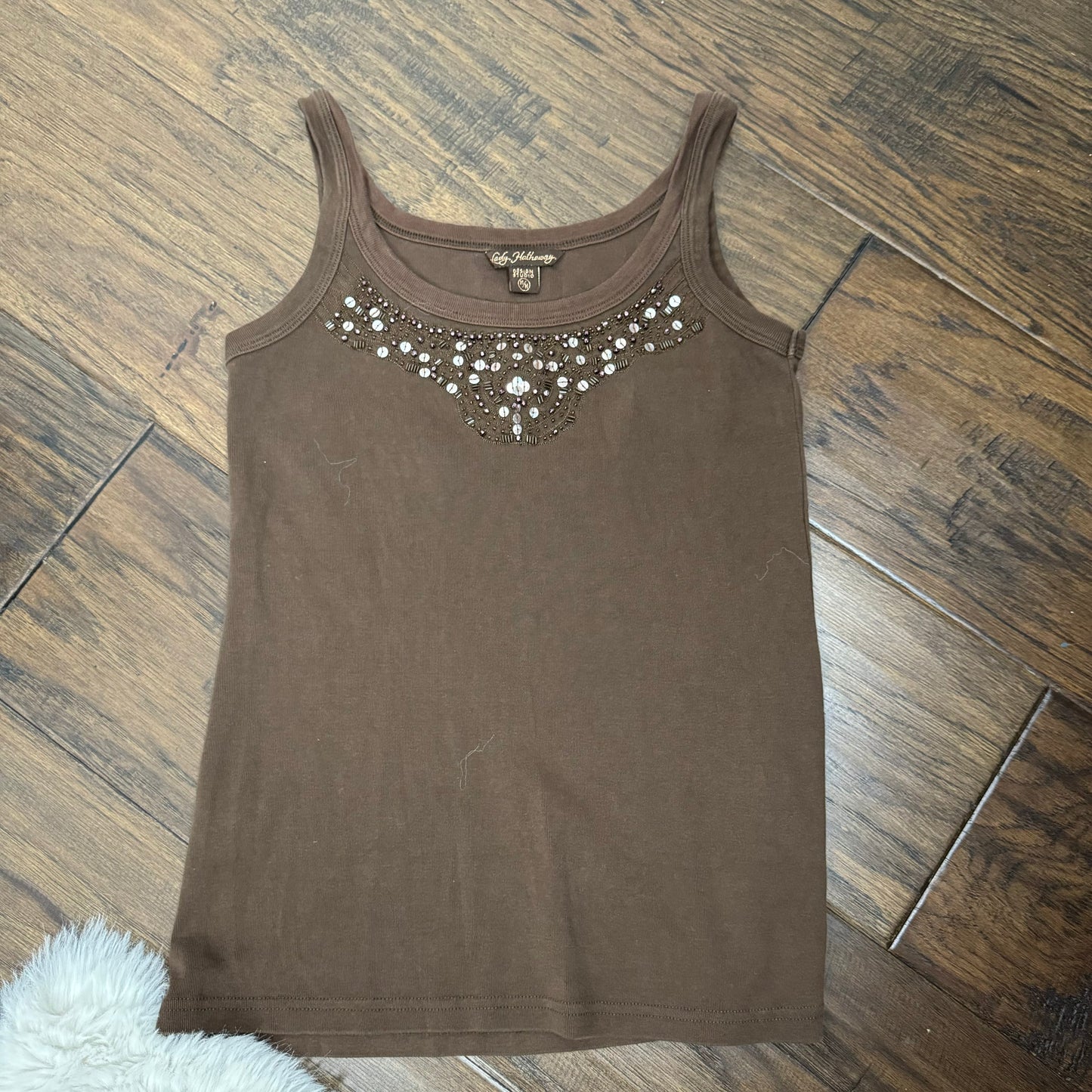 Vintage Brown Knit Tank