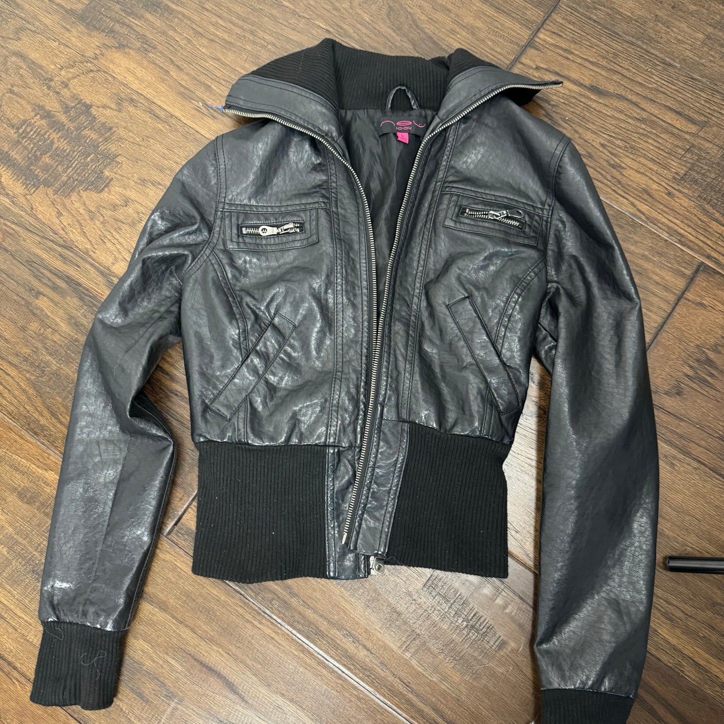 Black Leather Fitted Moto Jacket