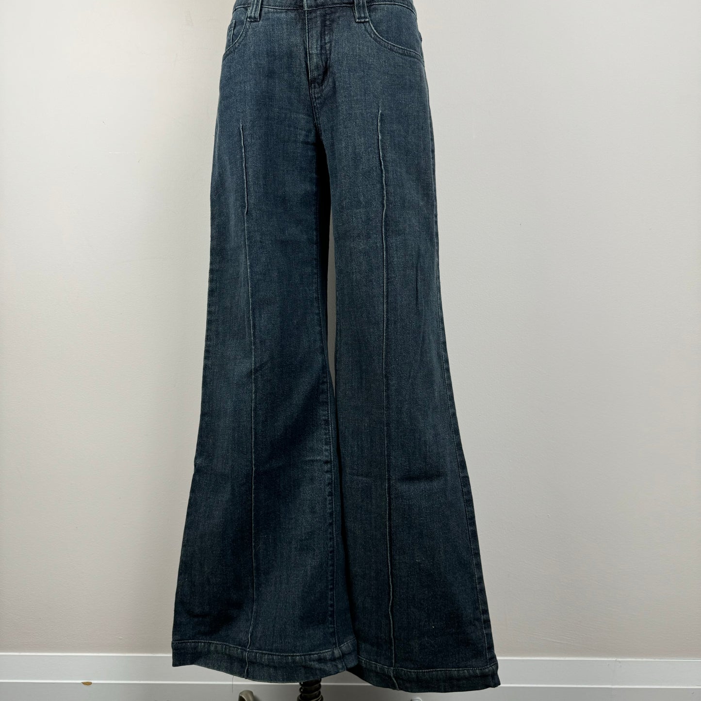 Faded Wide Leg Low Rise Jeans