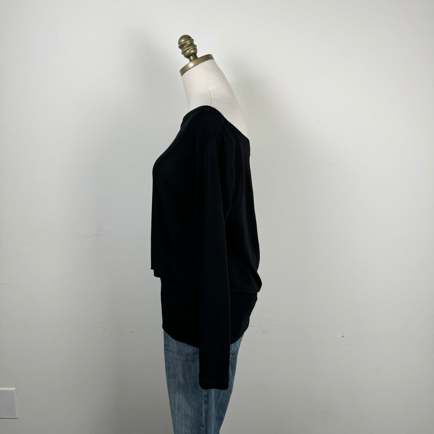 Off Shoulder Black Draped Top