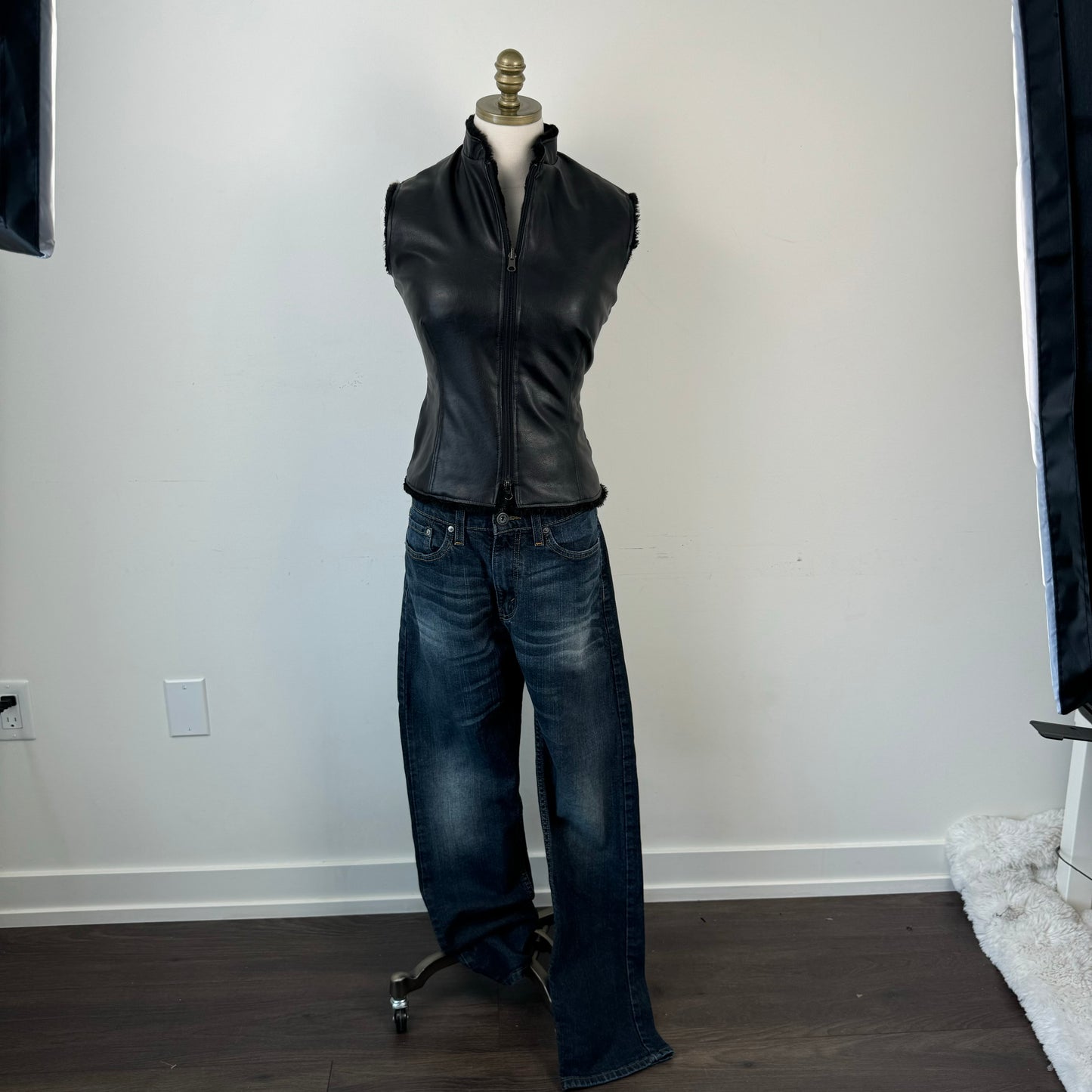 Leather Double Zip Vest