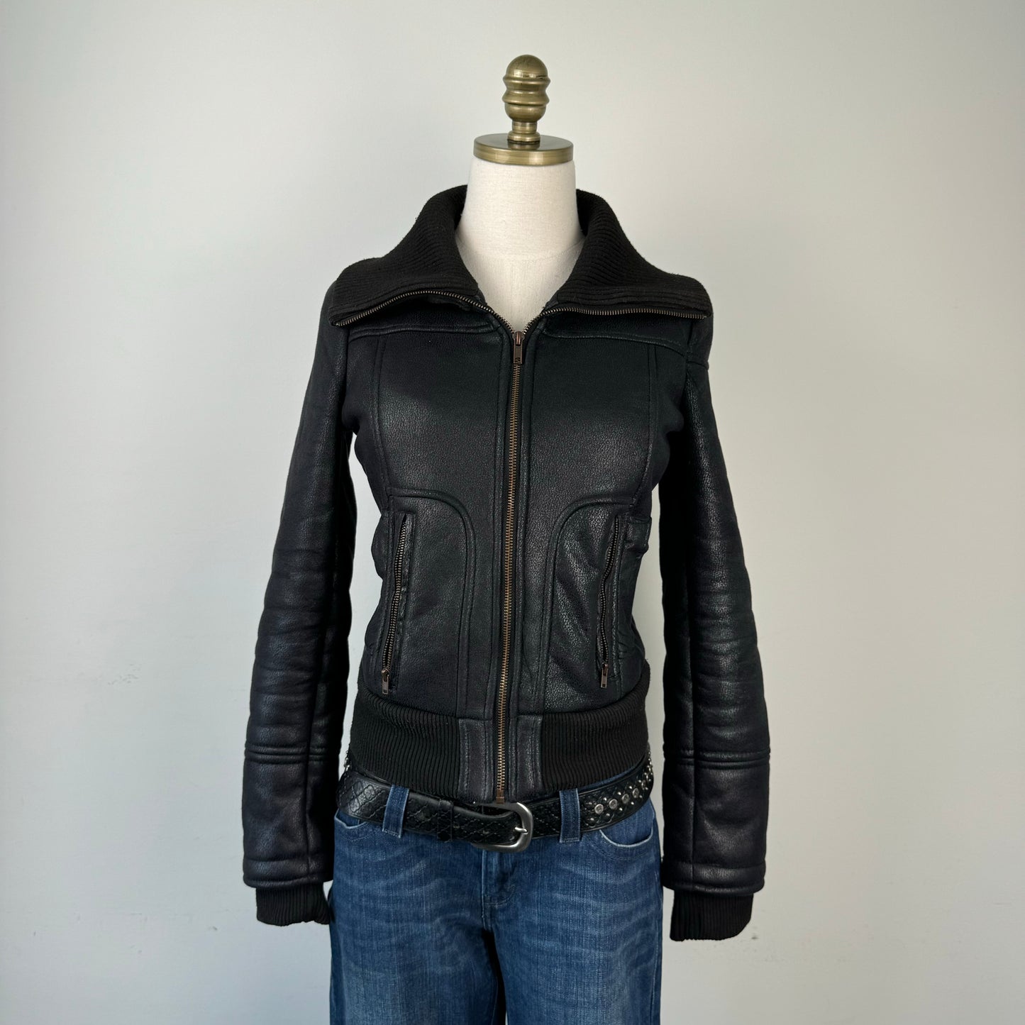 Fitted Faux Suede Jacket