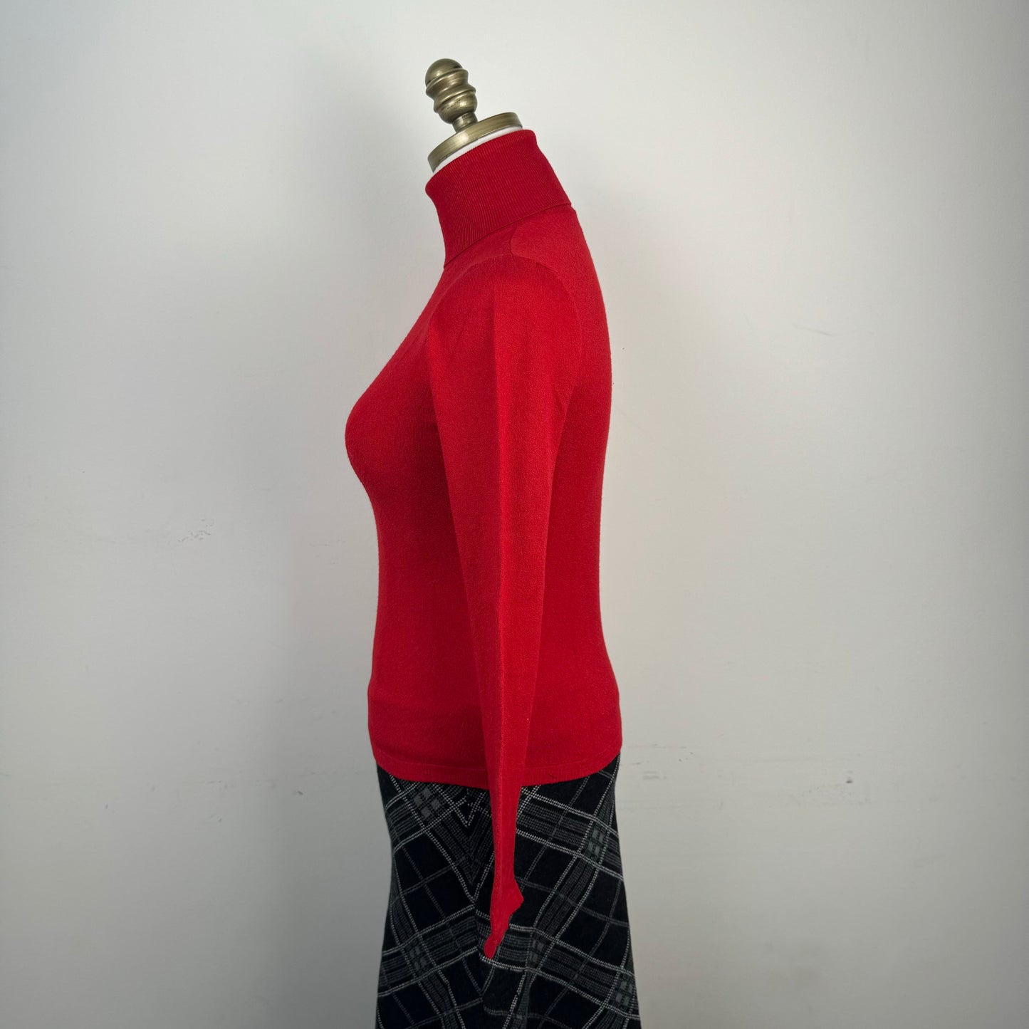 Italian Red Fitted Turtleneck Sweater