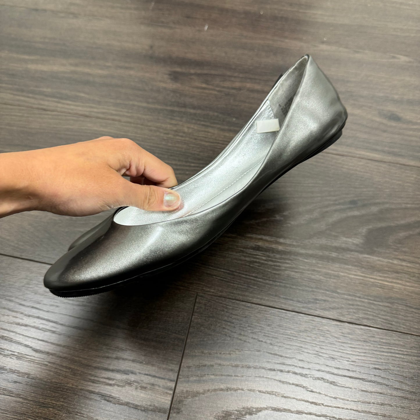 Silver Ballet Flats