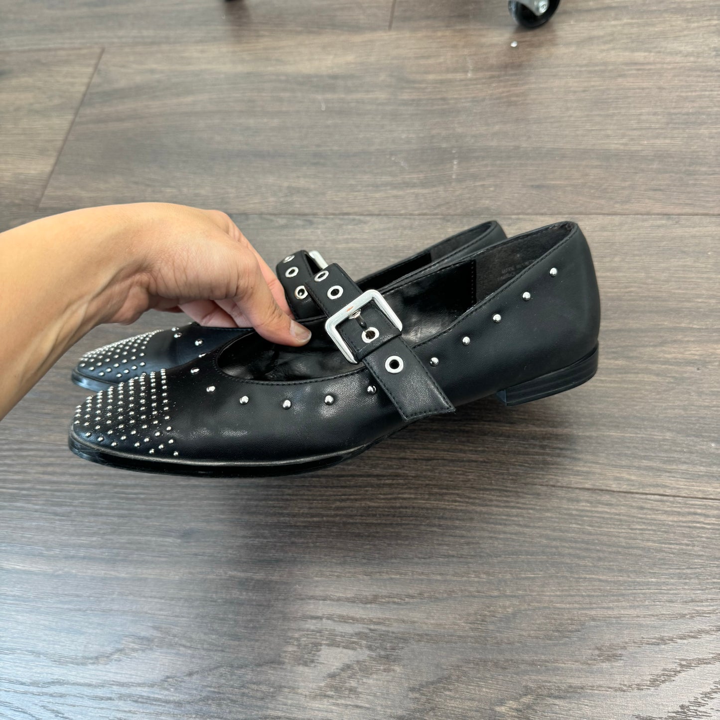Black Studded Ballet Flats (US 7.5/8)