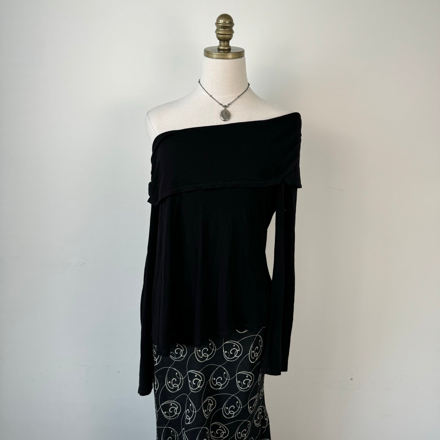 Off The Shoulder Slinky Long Sleeve Top