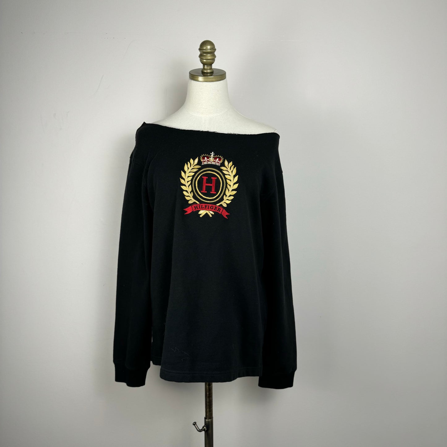 Vintage Tommy Reworked Off Shoulder Sweater