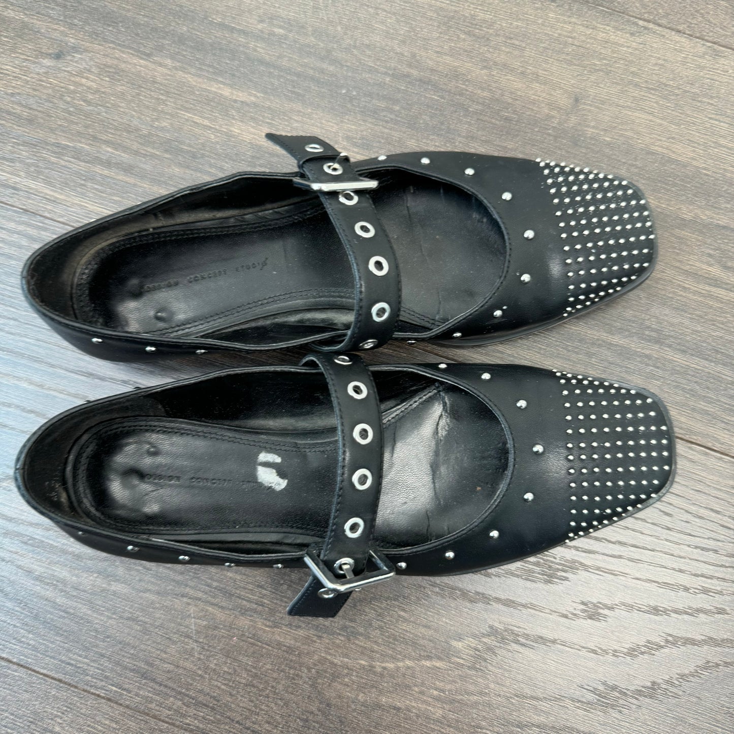 Black Studded Ballet Flats (US 7.5/8)